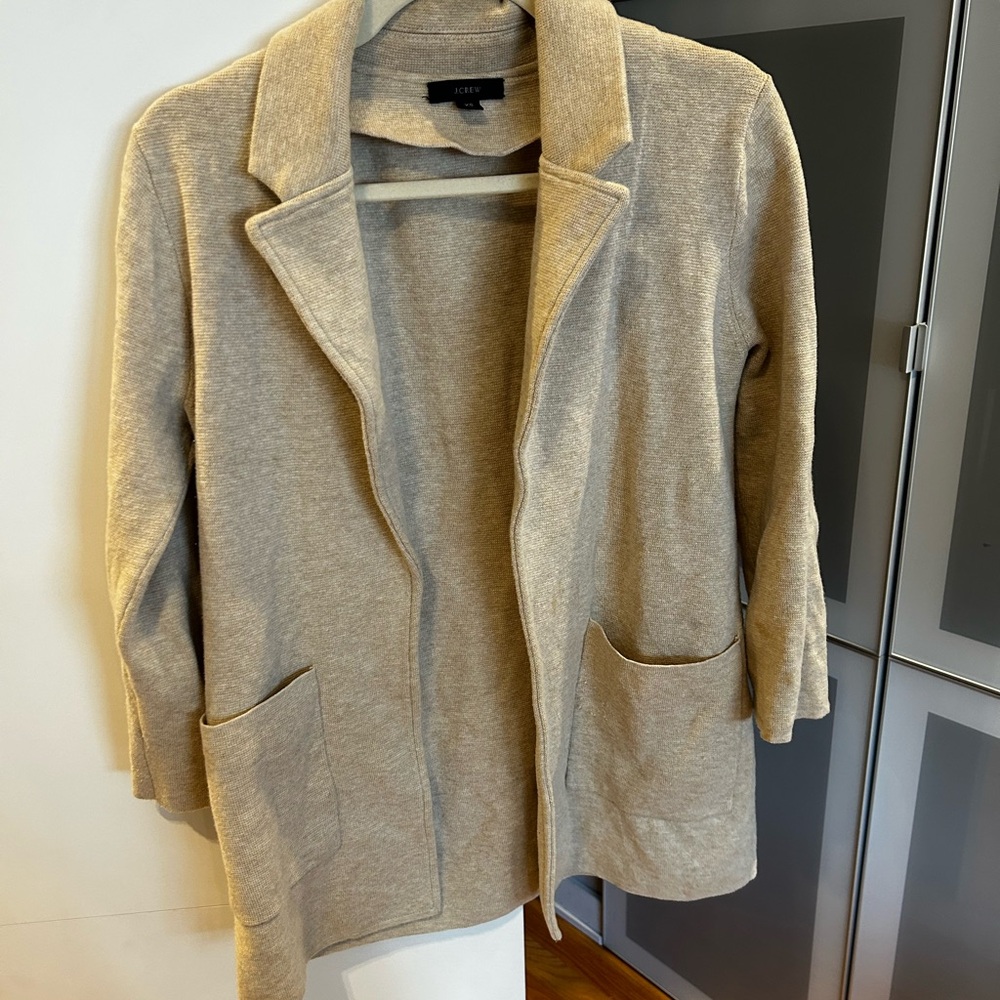 J. Crew Women's Beige Open-Front Cardigan